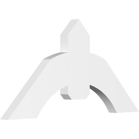 Ekena Millwork Archdale Architectural Grade PVC Gable Bracket, 36"W x 18"H x 2"D x 6"F, 12/12 Pitch GBP036X18X0206ARC00